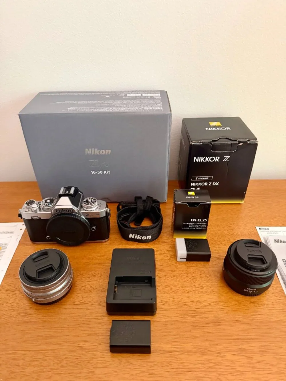 Nikon Z fc DX Camera Bundle with 16-50mm Lens, 24mm Lens, and Extra Battery
